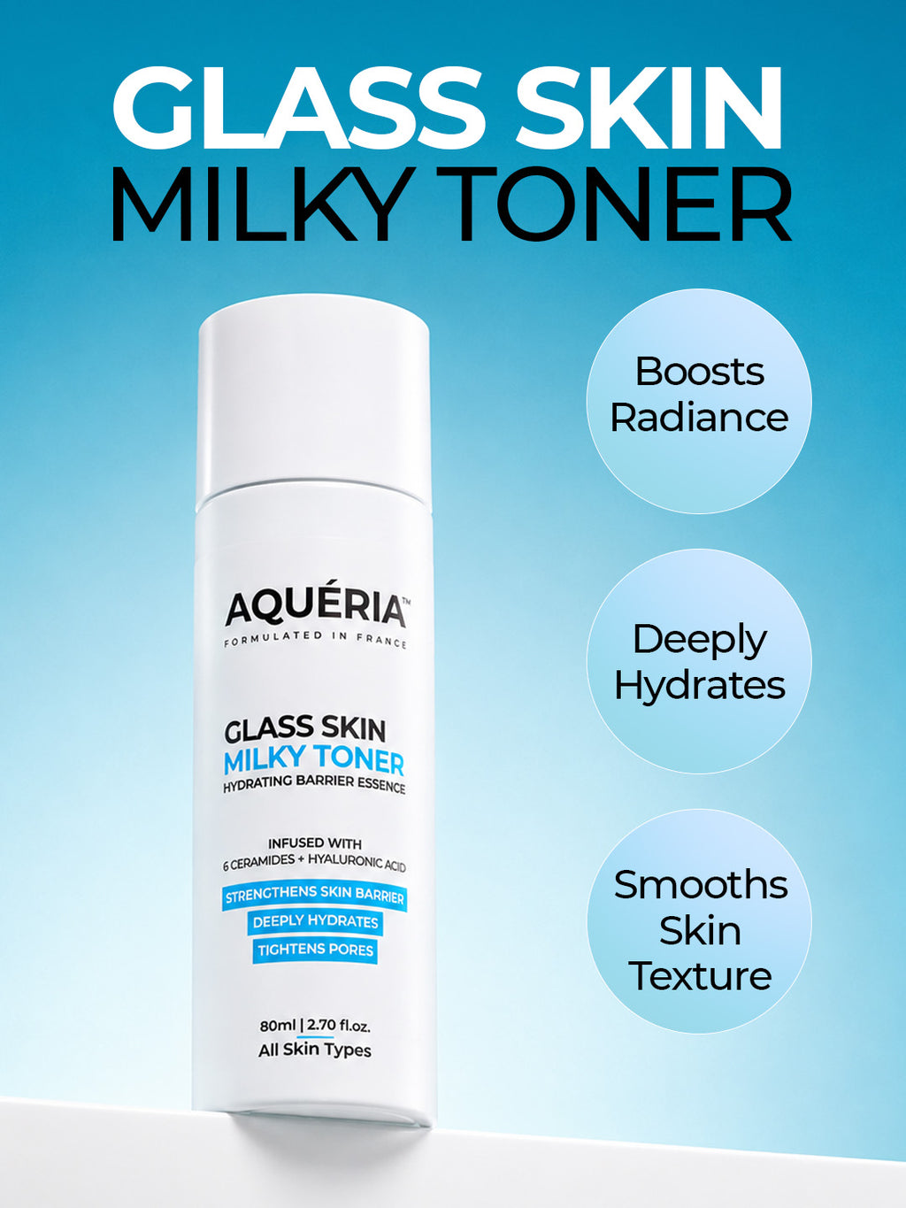 Barrier Repair Milky Toner with 6 Ceramides, Squalane & Hyaluronic Acid | Hydrating Barrier Essence for Soft, Plump Skin