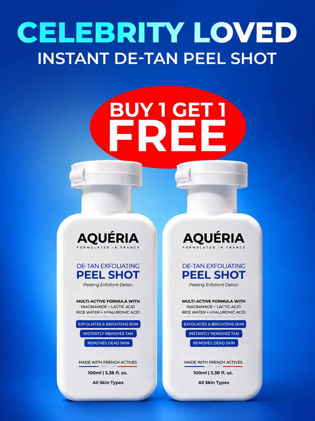 Celebrity Favorite Instant De-Tan Exfoliating Gel Peel Shot - Buy 1 Get 1 FREE!