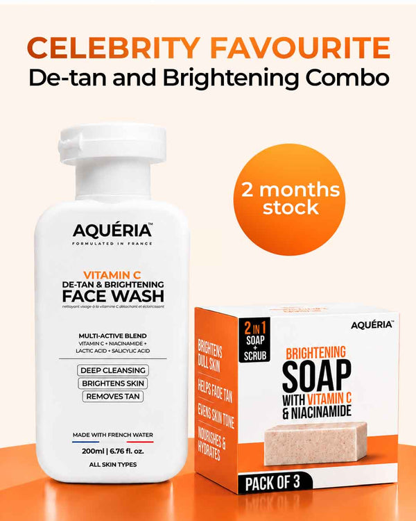 Celebrity Favourite De-Tan and Brightening Combo (6 Months Stock)