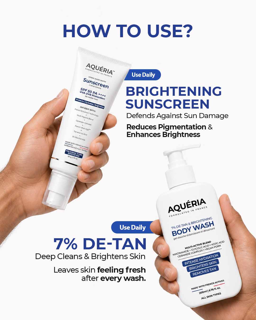 Brightening Body Wash + Underarm Roll on + Brightening French Sunscreen SPF 50 PA++++