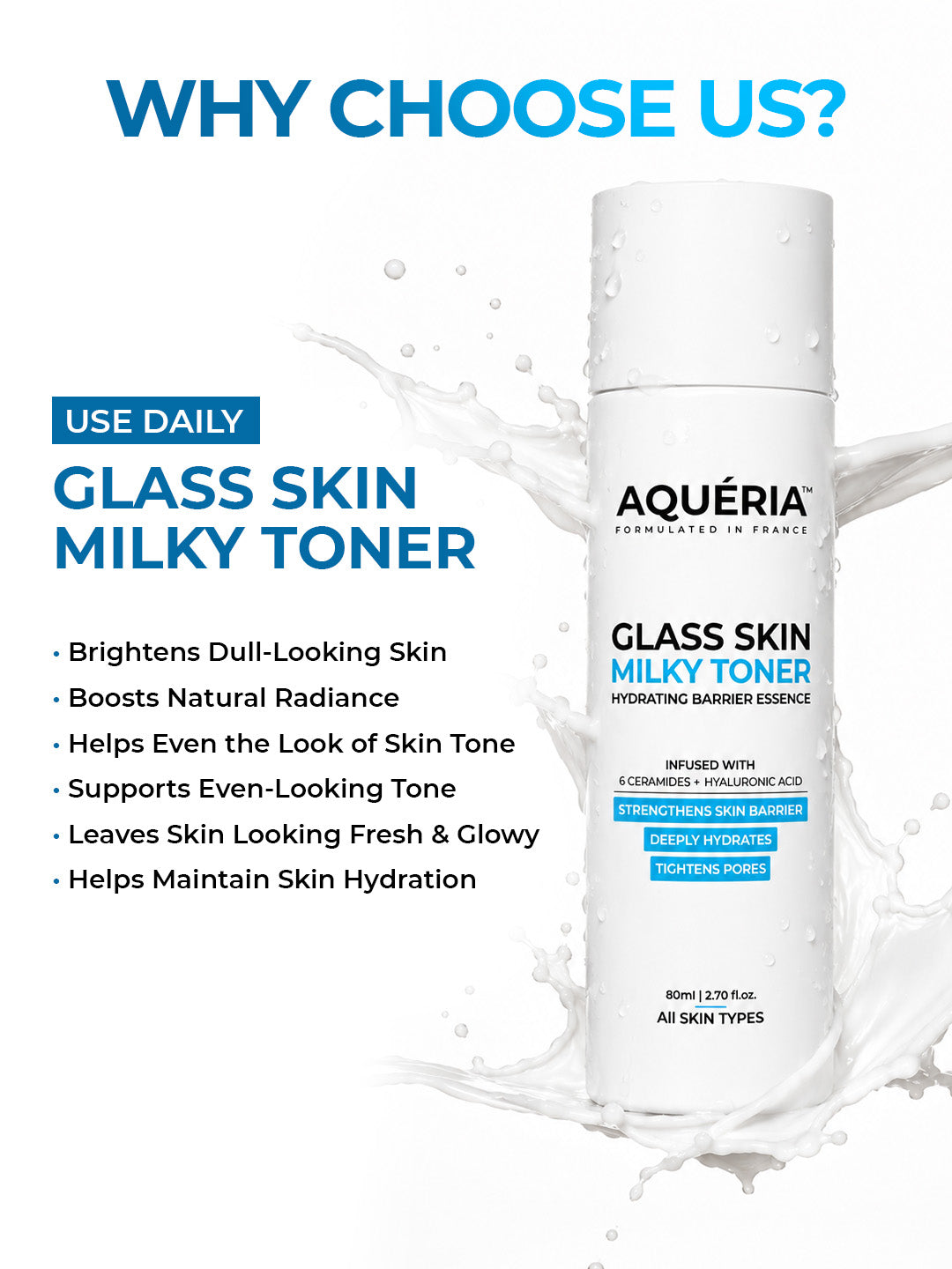Barrier Repair Milky Toner with 6 Ceramides, Squalane & Hyaluronic Acid | Hydrating Barrier Essence for Soft, Plump Skin