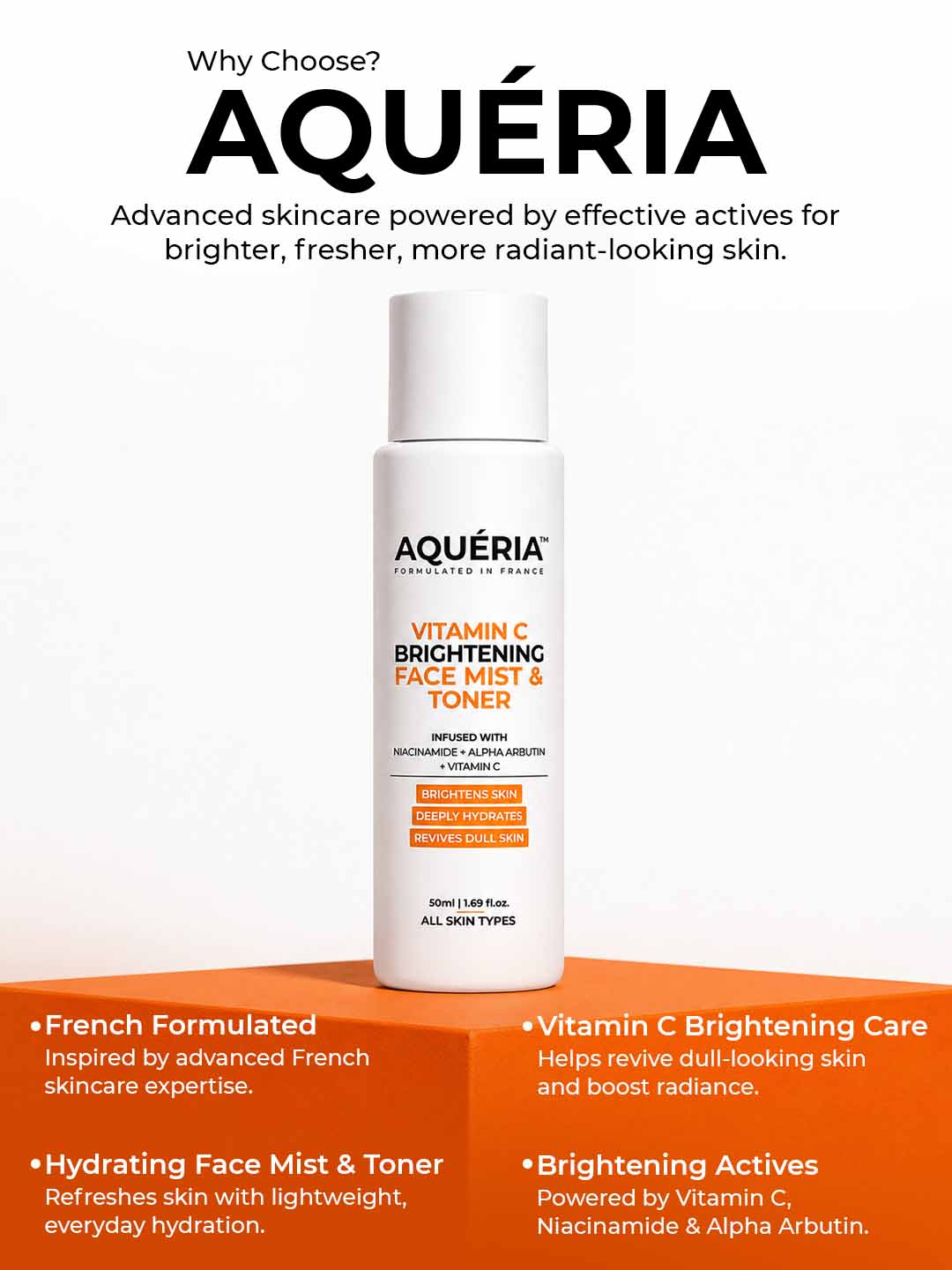 Brightening Face Mist with Niacinamide, Alpha Arbutin & Vitamin C | Hydrating Mist & Toner for Dull-Looking Skin