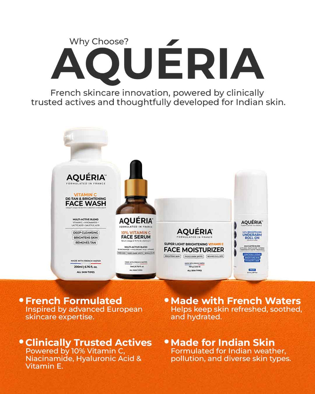 Celebrity Favourite Vitamin C Combo - 10% Serum + Moisturizer + Face wash with FREE ROLL ON!