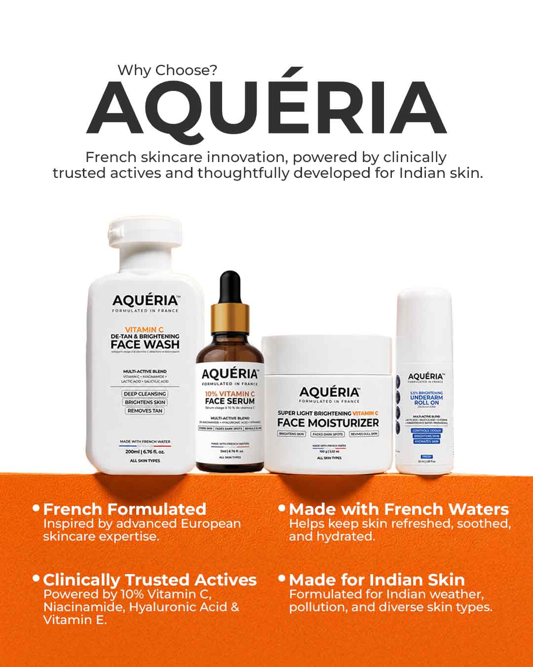 Celebrity Favourite Vitamin C Combo - 10% Serum + Moisturizer + Face wash with FREE ROLL ON!