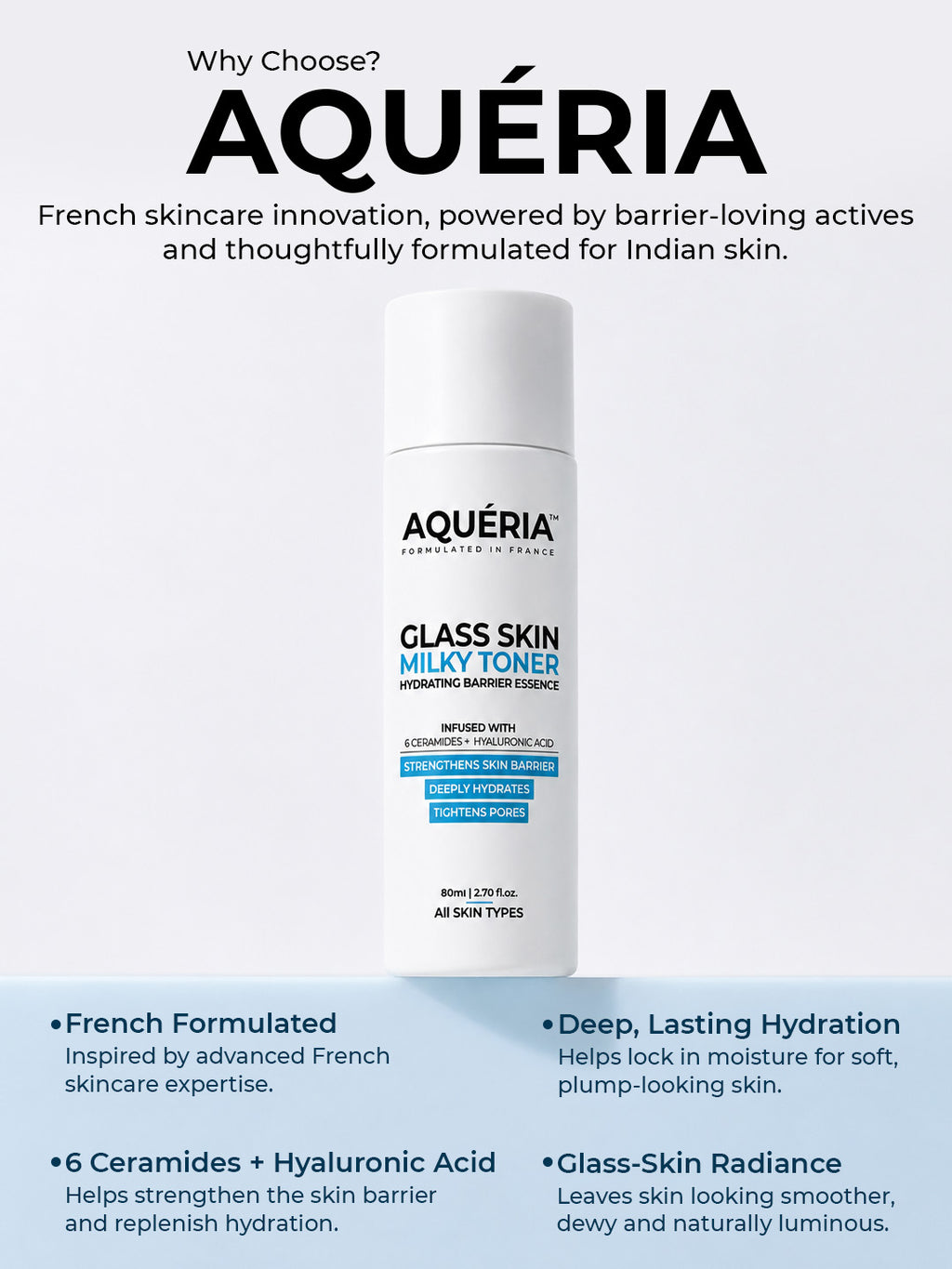 Barrier Repair Milky Toner with 6 Ceramides, Squalane & Hyaluronic Acid | Hydrating Barrier Essence for Soft, Plump Skin