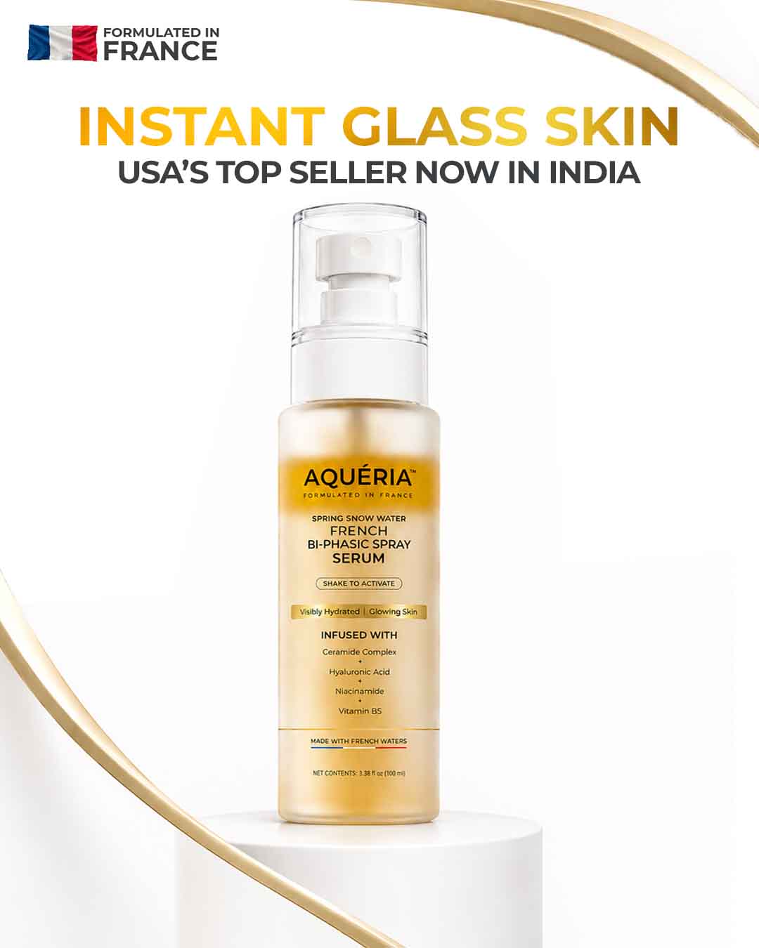 Instant Glass skin French Biphasic Glow Spray - Top seller in USA - Now in India