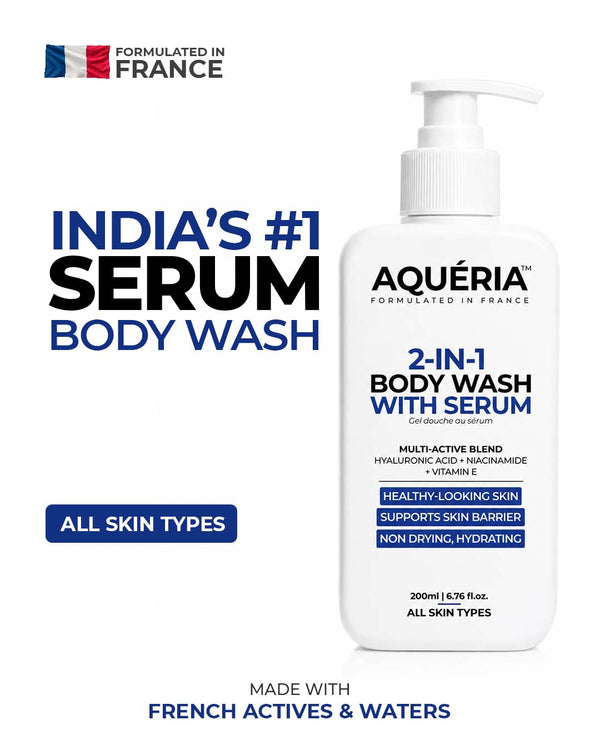 2-in-1 Perfumed Hydrating Serum Body Wash with Hyaluronic Acid, Niacinamide & Vitamin E | Gentle Daily Cleanse