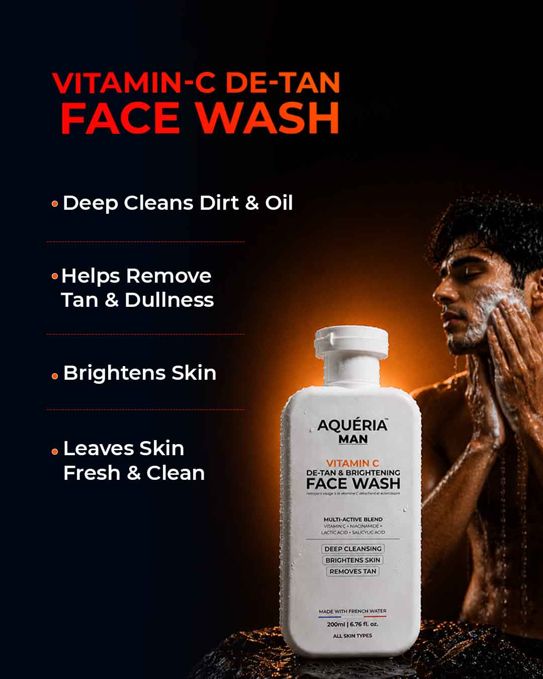 De-Tan Brightening Vitamin C Face Wash (200ML)