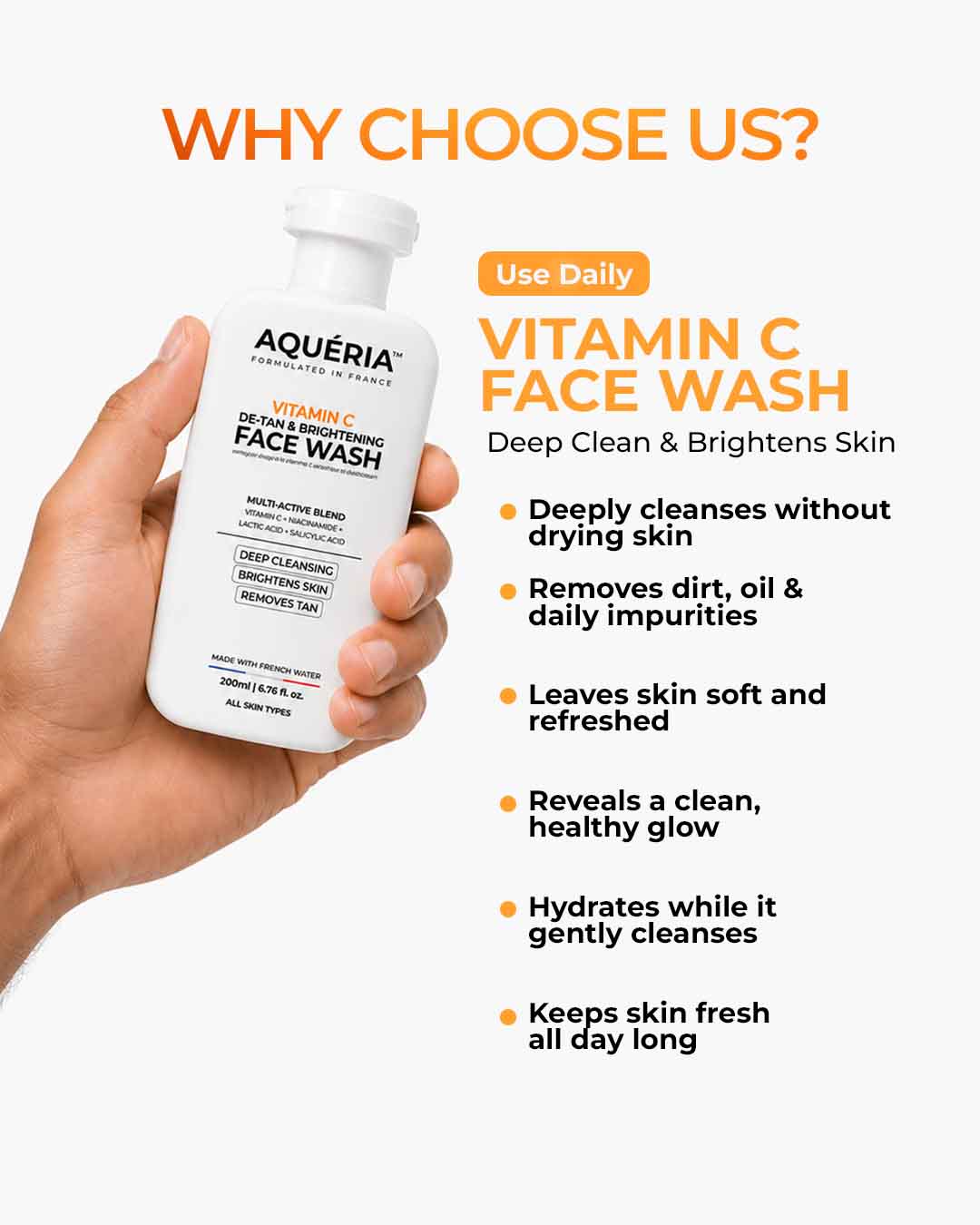 De-Tan Brightening Vitamin C Face Wash (200ML)