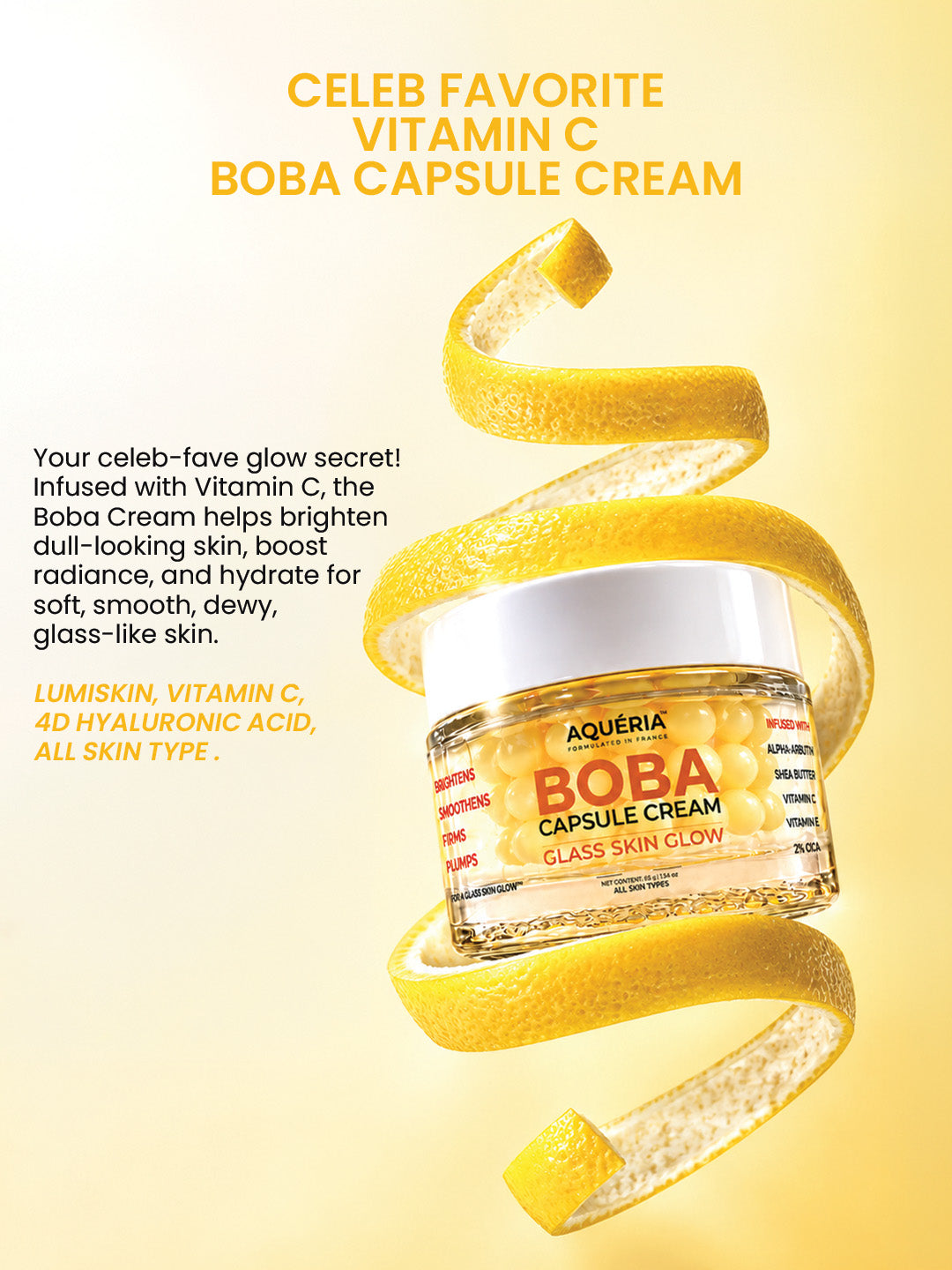 AQUÉRIA BOBA Capsule Cream Duo | Niacinamide + Collagen + Vegan PDRN & Vitamin C + Alpha Arbutin + Cica