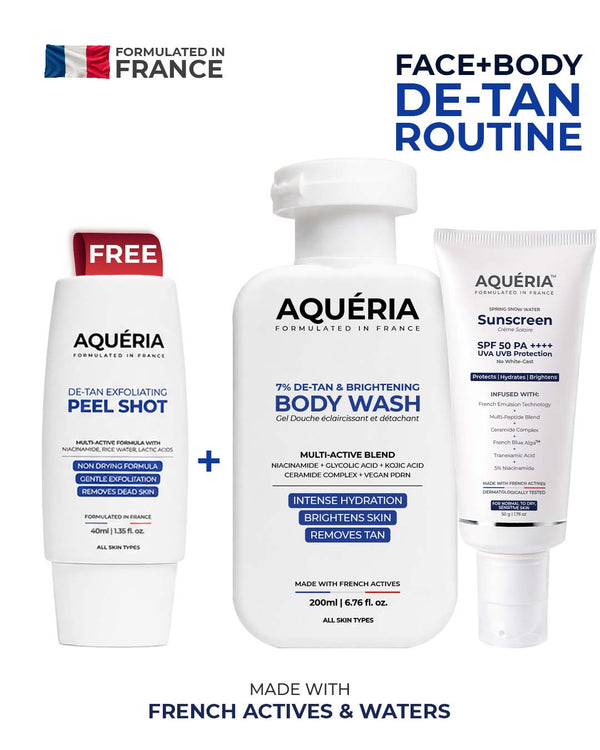 Brightening Body Wash + Instant Enzyme Peel Shot + Brightening French Sunscreen SPF 50 PA++++