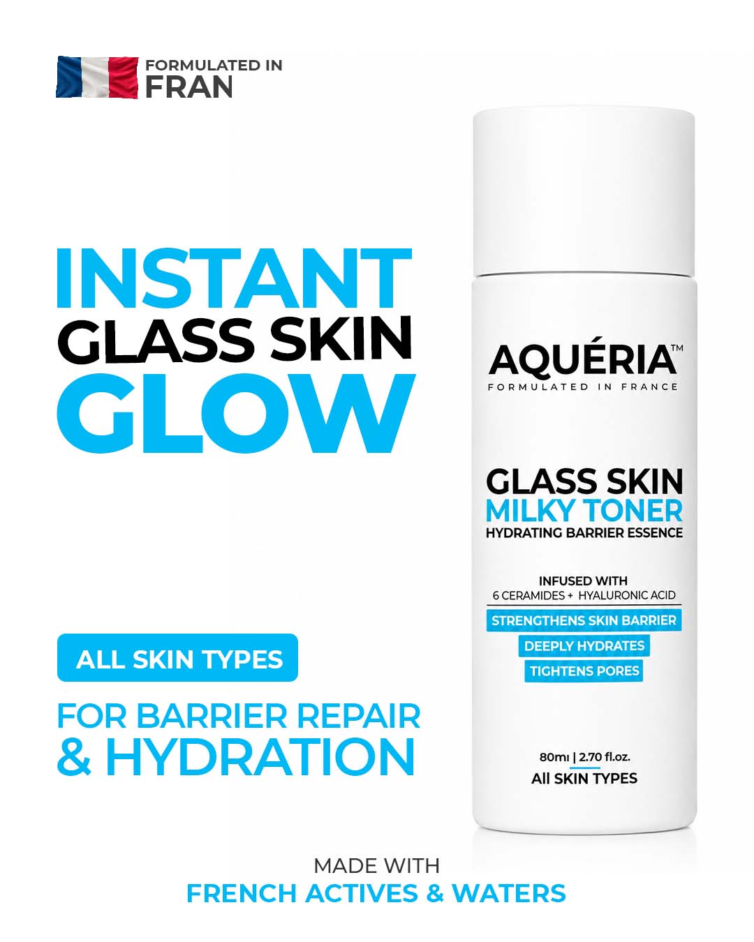 Barrier Repair Milky Toner with 6 Ceramides, Squalane & Hyaluronic Acid | Hydrating Barrier Essence for Soft, Plump Skin