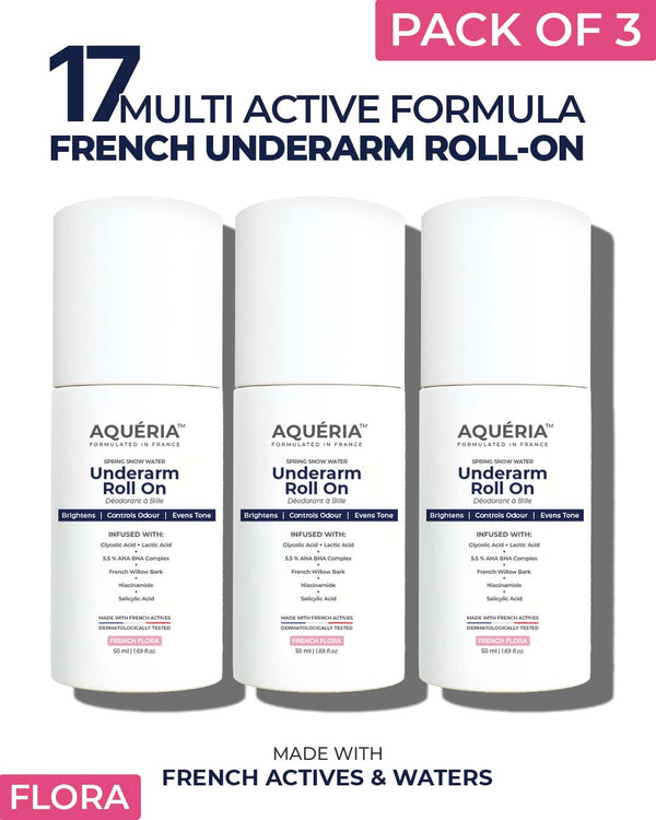 Multi-Active Underarm Treatment Roll-On | 5.5% AHA BHA | Niacinamide | Zinc Ricinoleate | PACK of 3