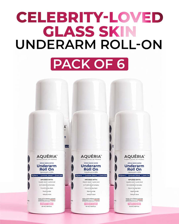 Celebrity Favourite Underarm Roll-On for Glass Skin Glow | Floral Perfume Infused | Pack of 6