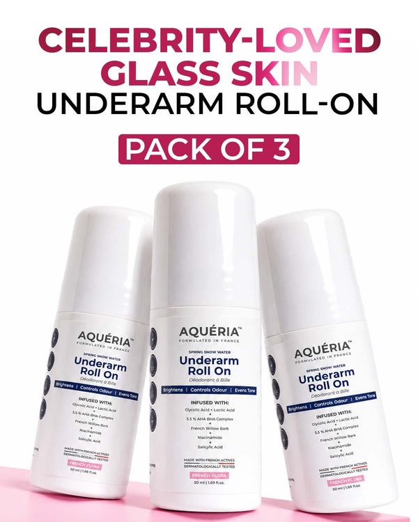 Celebrity Favourite Underarm Roll-On for Glass Skin Glow | Floral Perfume Infused | Pack of 3