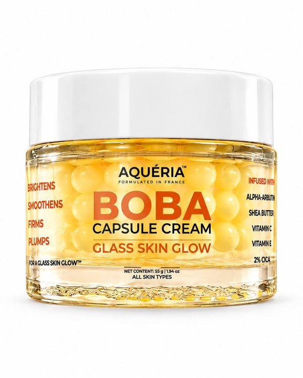 AQUÉRIA Boba Capsule Cream – Alpha Arbutin Glass Skin Glow Cream | 55g