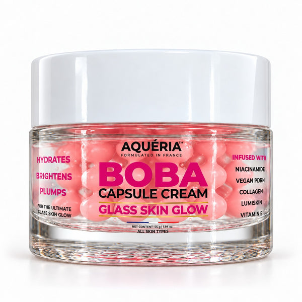 AQUÉRIA Boba Capsule Cream – Niacinamide + Vegan PDRN Glass Skin Glow Cream | 55g