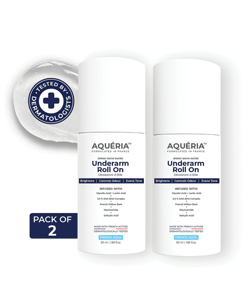 Multi-Active Underarm Treatment Roll-On | 5.5% AHA BHA | Niacinamide | Zinc Ricinoleate | PACK of 3