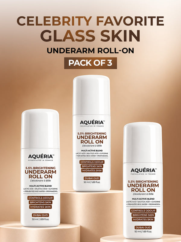 Celebrity Favourite Underarm Roll-On for Freshness & Brightening | 5.5% AHA BHA | Salicylic Acid | Fermented Rice Water | Dubai Oud Fragrance