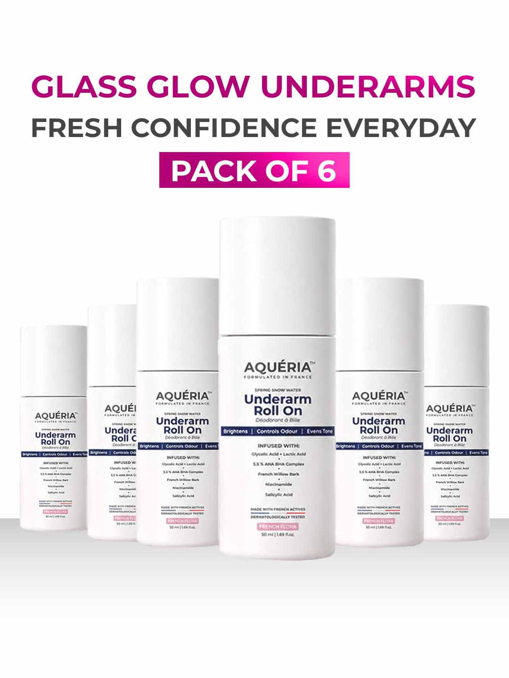 Multi-Active Underarm Treatment Roll-On | 5.5% AHA BHA | Niacinamide | Zinc Ricinoleate | PACK of 3