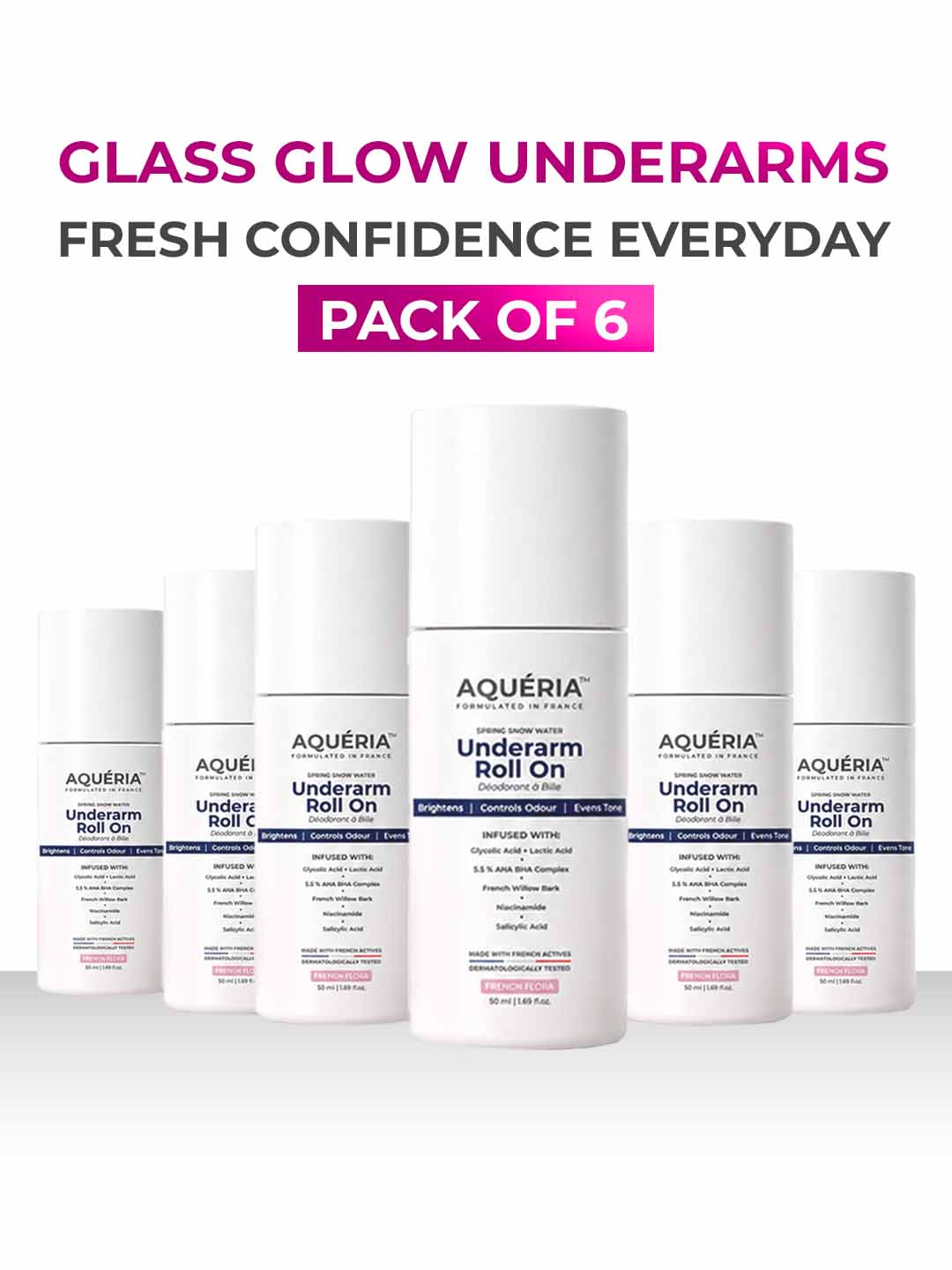 Multi-Active Underarm Treatment Roll-On | 5.5% AHA BHA | Niacinamide | Zinc Ricinoleate | PACK of 3