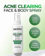 Acne Clearing Face & Body Spray with Salicylic Acid, Benzoyl Peroxide & Zinc PCA | For Back & Body Breakouts | Fast-Drying 360° Spray